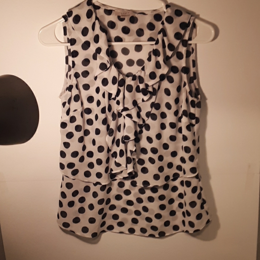 Loft by Anne Taylor ruffle neck blouse